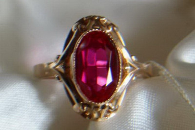 Radziecki 14k 585 złoty Rosyjski pierścionek z różowego złota z Aleksandrytem Rubinem Szafirem Szmaragdem Cyrkonią vrc128