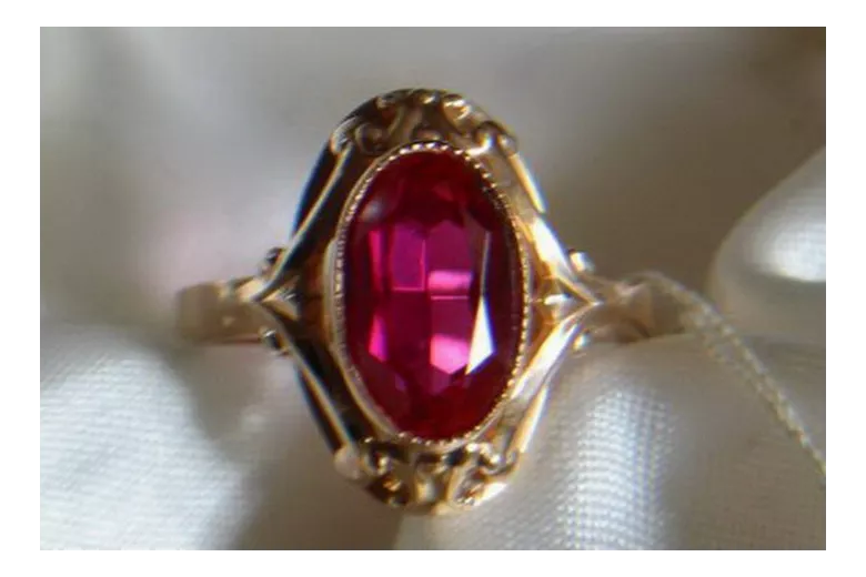 Russe soviétique rose 14k 585 or Alexandrite rubis émeraude saphir Zircon bague vrc128