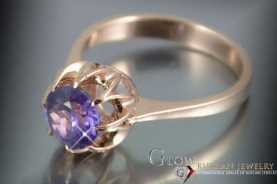 Bague Russe Soviétique Rose Or 14K Alexandrite Rubis Émeraude Saphir Zircon 585 vrc131