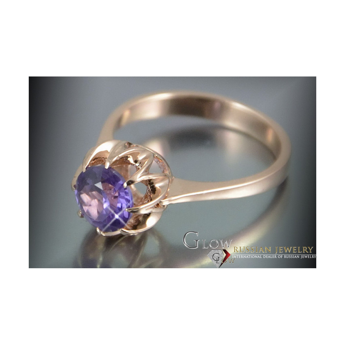 Russe soviétique rose 14k 585 or Alexandrite Rubis Émeraude Saphir Zircon bague vrc131