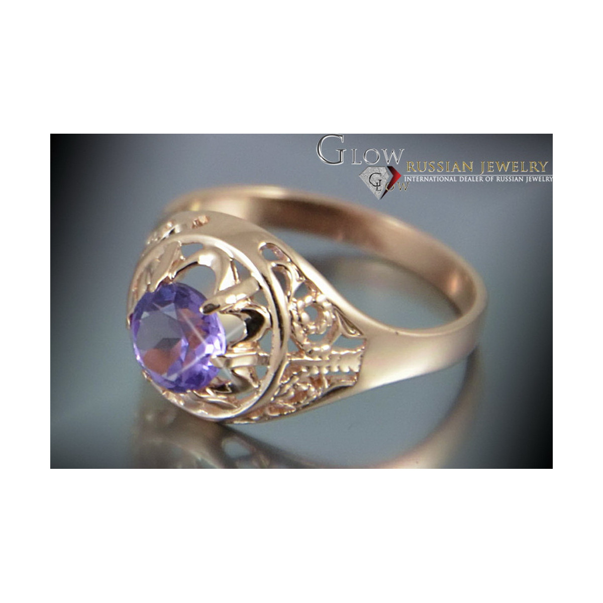 Russie soviétique rose 14k 585 or Alexandrite rubis émeraude saphir Zircon bague vrc133