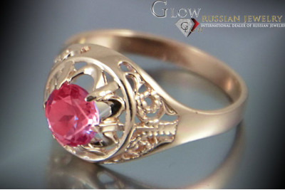 Sovietic rus a crescut 14k 585 aur Alexandrite Ruby Emerald Safir Zircon inel vrc133