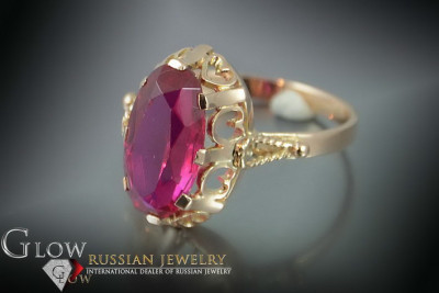 Russisch Sowjetrosa 14 Karat 585 Gold Alexandrit Rubin Smaragd Saphir Zirkon Ring vrc134