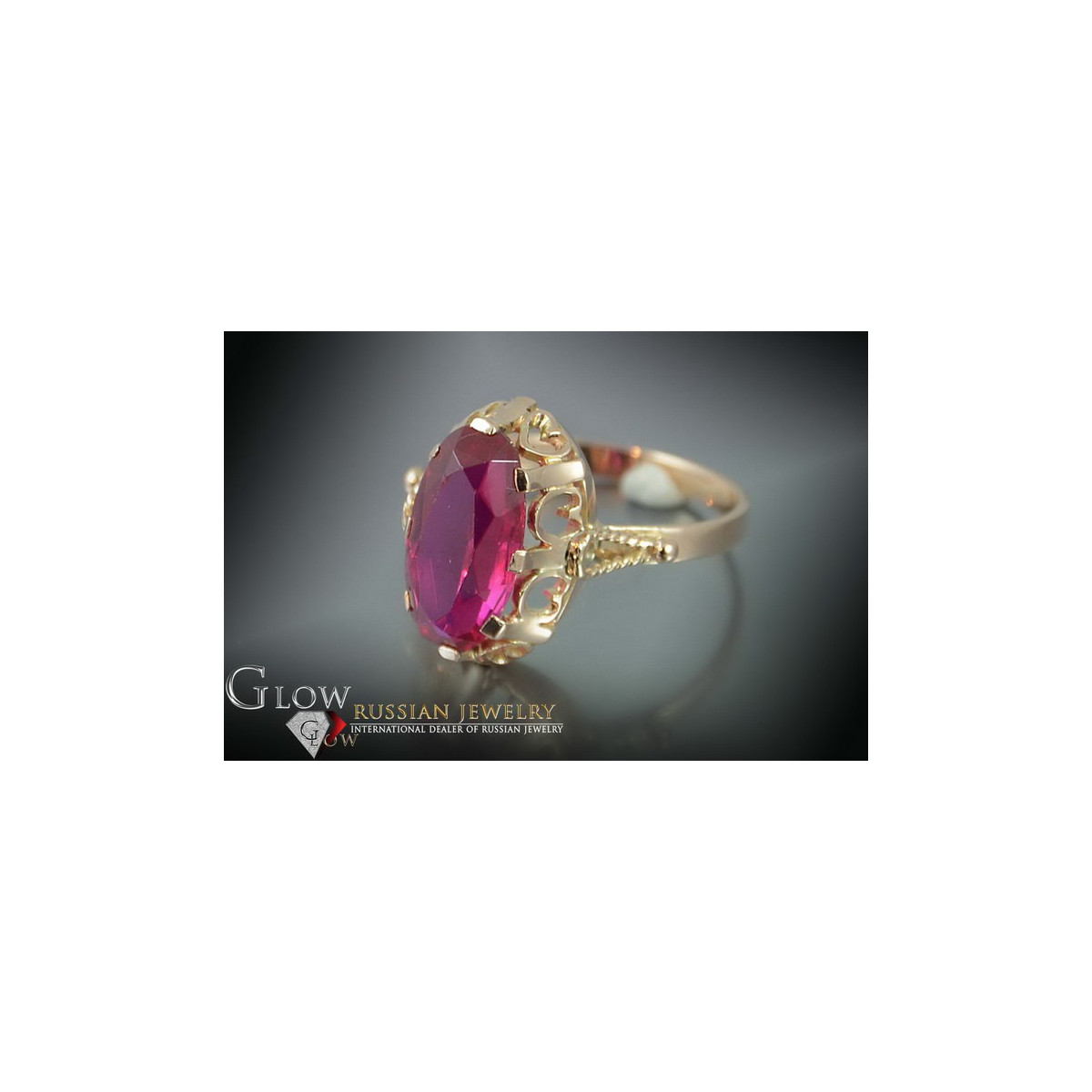 Russian Soviet rose 14k 585 gold Alexandrite Ruby Emerald Sapphire Zircon ring  vrc134