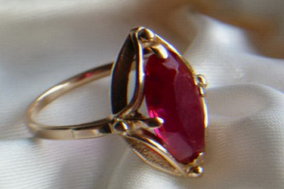 Bague Russe Soviétique Rose Or 14K Alexandrite Rubis Émeraude Saphir Zircon 585 vrc140