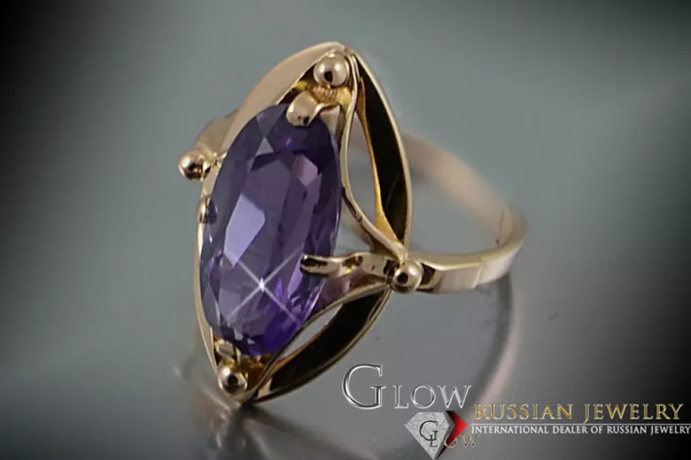 Russe soviétique rose 14k 585 or Alexandrite Rubis Émeraude Saphir Zircon bague vrc140