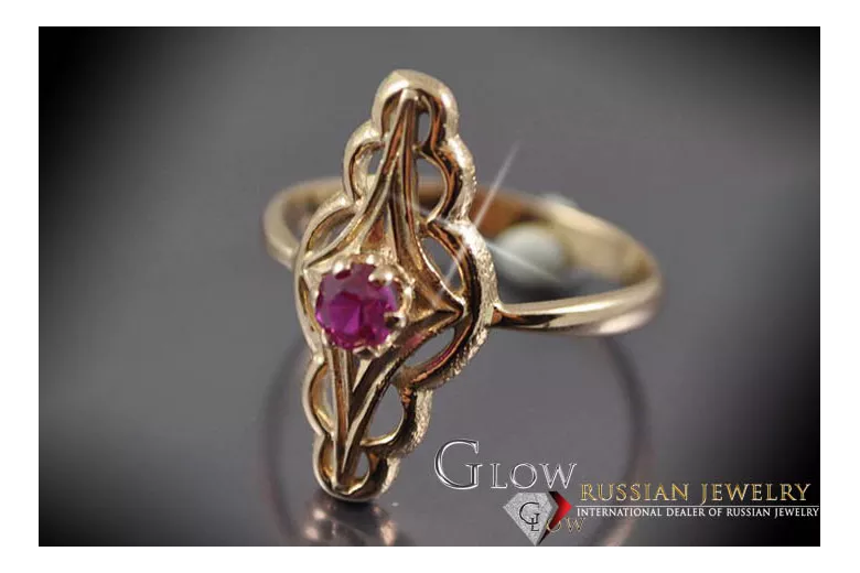 Russie soviétique rose 14k 585 or Alexandrite rubis émeraude saphir Zircon bague vrc145