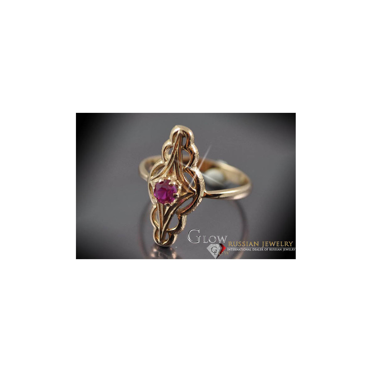 Russie soviétique rose 14k 585 or Alexandrite rubis émeraude saphir Zircon bague vrc145