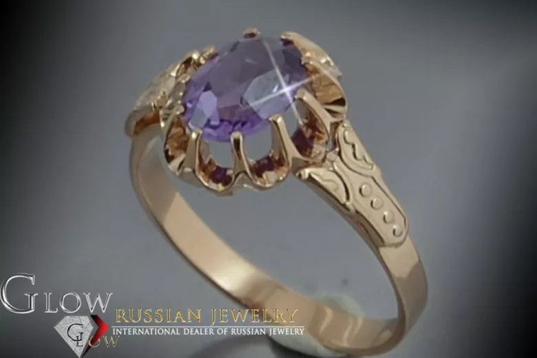 Russe soviétique rose 14k 585 or Alexandrite Rubis Émeraude Saphir Zircon bague vrc149