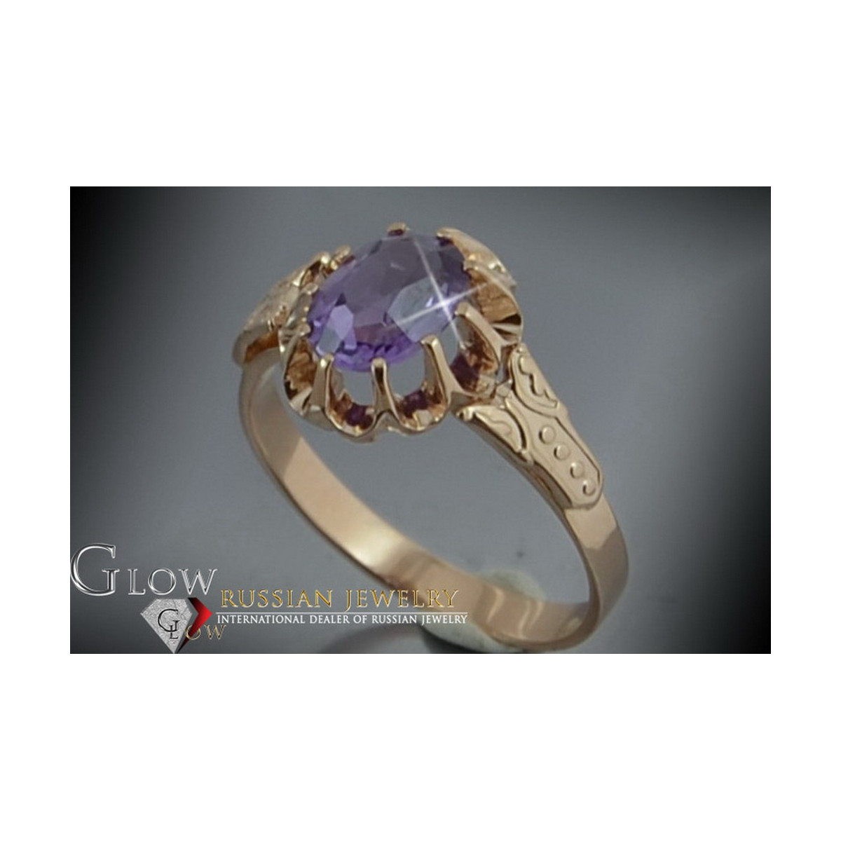 Russe soviétique rose 14k 585 or Alexandrite Rubis Émeraude Saphir Zircon bague vrc149