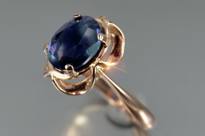 Ruso Soviet rosa 14k 585 oro Alejandrita Rubí Esmeralda Zafiro Zircón anillo vrc206