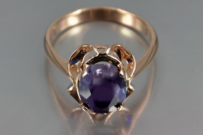 Sovietic rus a crescut 14k 585 aur Alexandrite Ruby Emerald Safir Zircon inel vrc206