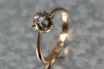 Ruso Soviet rosa 14k 585 oro Alejandrita Rubí Esmeralda Zafiro Zircón anillo vrc353