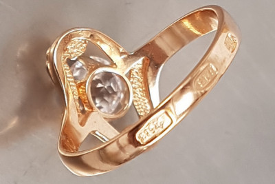 Russisch Sowjetrosa 14 Karat 585 Gold Alexandrit Rubin Smaragd Saphir Zirkon Ring vrc358