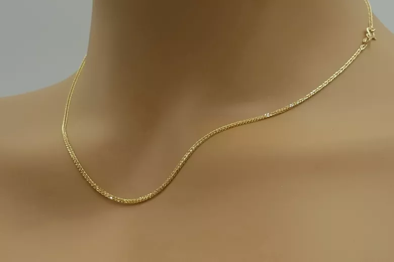 Yellow white 585 14k bicolor gold Spiga chain cc036yw