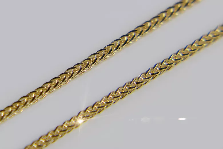 Yellow white 585 14k bicolor gold Spiga chain cc036yw