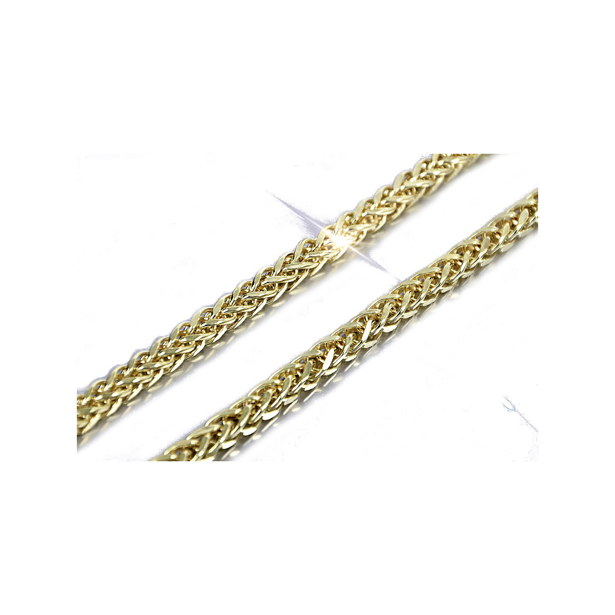 Gelb weiß 585 14k bicolor gold Spiga Kette cc036yw