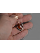 "Vintage-inspired 14K Rose Gold Pendant with Amber Detailing" vpab003