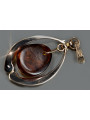 "Vintage-inspired 14K Rose Gold Pendant with Amber Detailing" vpab003