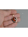 "Vintage-inspired 14K Rose Gold Pendant with Amber Detailing" vpab003