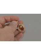 "Original Vintage Amber Pendant Encased in 14K Rose Gold" vpab004