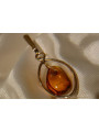 "Classic 14K Rose Gold Pendant with Authentic Amber" vpab006