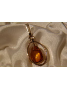 "Classic 14K Rose Gold Pendant with Authentic Amber" vpab006