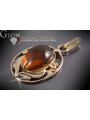 "Original 14K Rose Gold Pendant with Vintage Amber Accent" vpab008