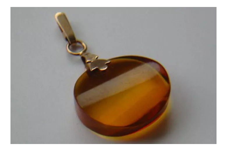 "Timeless Original Vintage Amber Pendant in 14K Rose Gold" vpab009