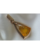 "Original Vintage Amber Pendant in 14K Rose Gold Finish" vpab010