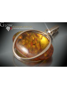 "14K Rose Gold 585 Original Vintage Amber Pendant" vpab013