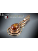 "Original Amber Treasure: Vintage 14K Rose Gold 585 Pendant" vpab014