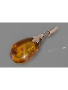 "Authentic Amber Pendant Encased in Vintage 14K Rose Gold 585" vpab015