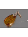 "Authentic Amber Pendant Encased in Vintage 14K Rose Gold 585" vpab015