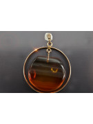 Pendentif rose russe en or soviétique ambre