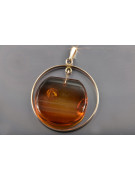 Pendentif rose russe en or soviétique ambre