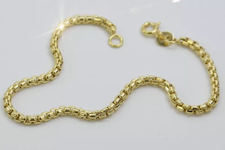 Amarillo italiano 14k 585 oro Nueva pulsera de cuerda cordón cb078y