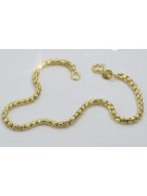 Amarillo italiano 14k 585 oro Nueva pulsera de cuerda cordón cb078y