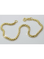 Italian yellow 14k 585 gold New Rope Cord bracelet cb078y