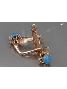 "Bijoux vintage : Boucles d'oreilles en or rose 14k 585 et turquoise" vetq200