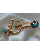 "Chic Turquoise 14K Rose Gold Earrings in Vintage Style" vetq200