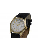 Gelbe 14-Karat-Gold-Herren-Damen-Geneve-Uhr mw013y