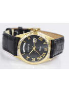 Gelbe 14-Karat-Gold-Herren-Damen-Geneve-Uhr mw013y