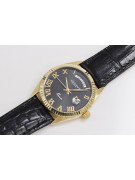 Gelbe 14-Karat-Gold-Herren-Damen-Geneve-Uhr mw013y