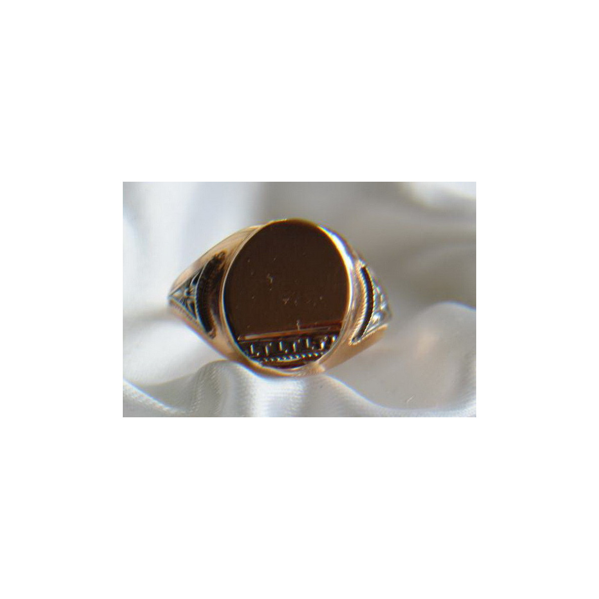 Rosa rusa soviética 14k 585 oro Anillo de sello para hombre vsc017