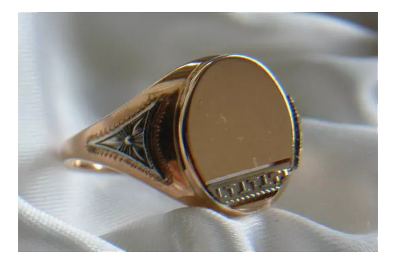 Vintage rose gold signet vs017