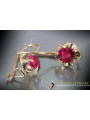 Boucles d’oreilles en or rose soviétique russe 14k 585 vec059 alexandrite rubis émeraude saphir ...