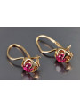 Vintage rose pink 14k 585 gold earrings vec059 alexandrite ruby emerald sapphire ...