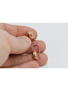 "No Stones, Pure Vintage 14K Rose Gold 585 Pear Earrings in Romantic Rose Pink" ven115