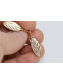 "Keine Steine, 14k 585 Gold Vintage-Roségold Blatt Ohrringe im Retro-Stil" ven116